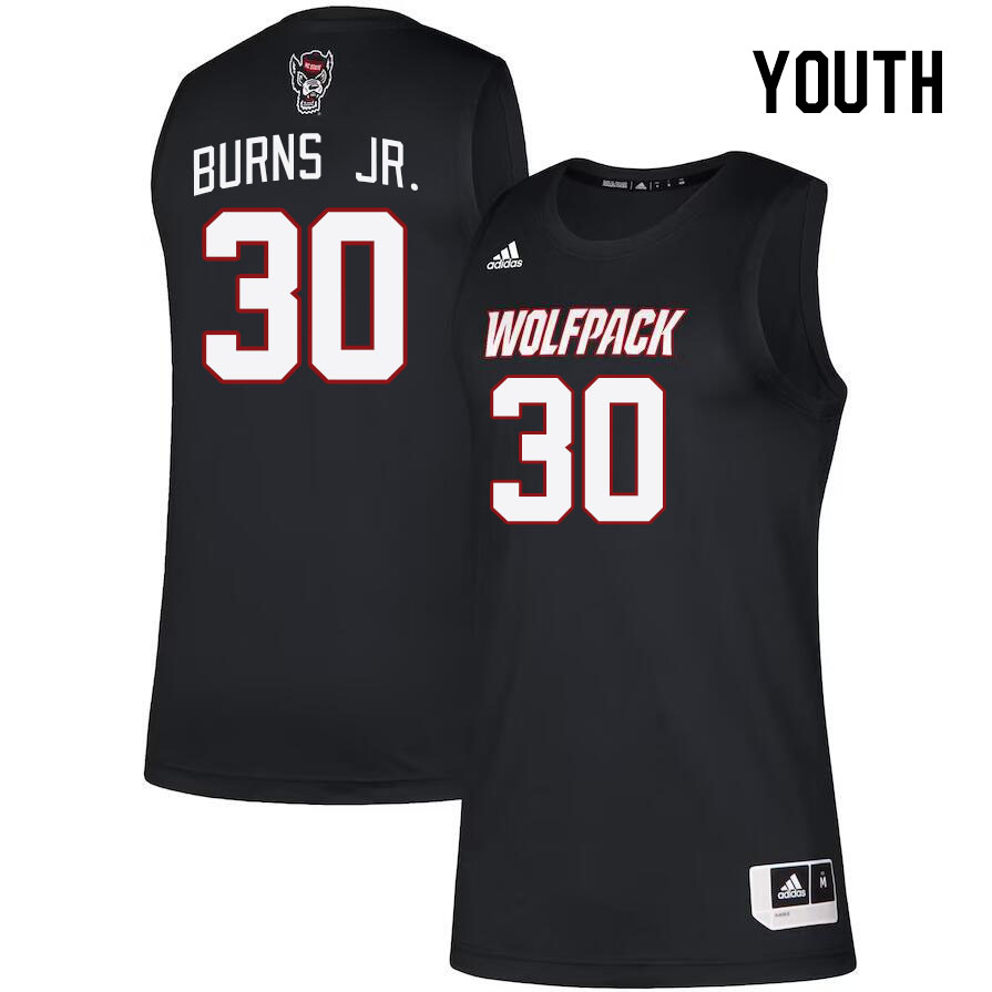 Youth #30 DJ Burns Jr. NC State Wolfpack College Basketball Jerseys Stitched Sale-Black
